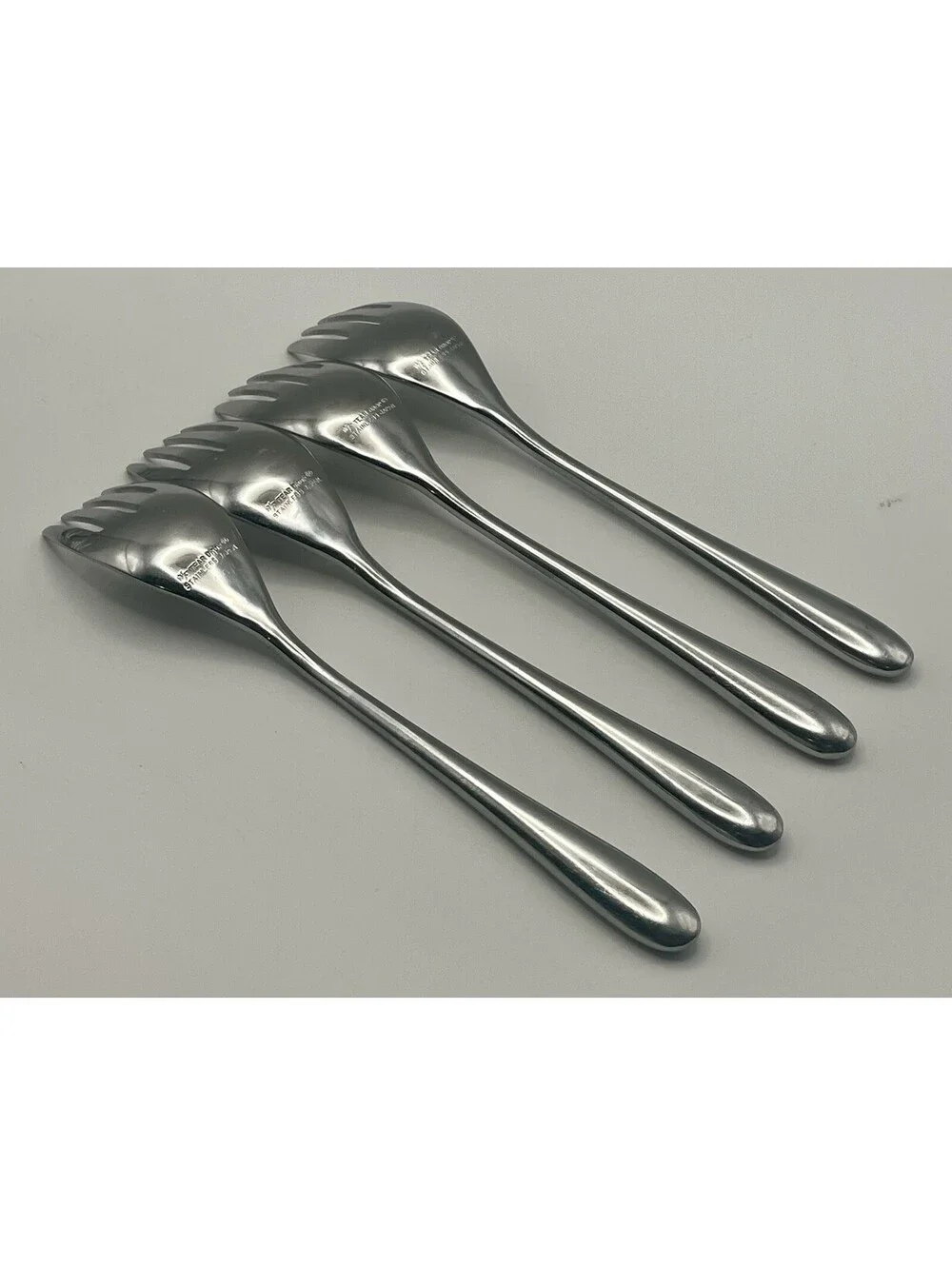 (4) Washington Forge TEARDROP Stainless Japan Salad Fork Lot ~ 6.5”